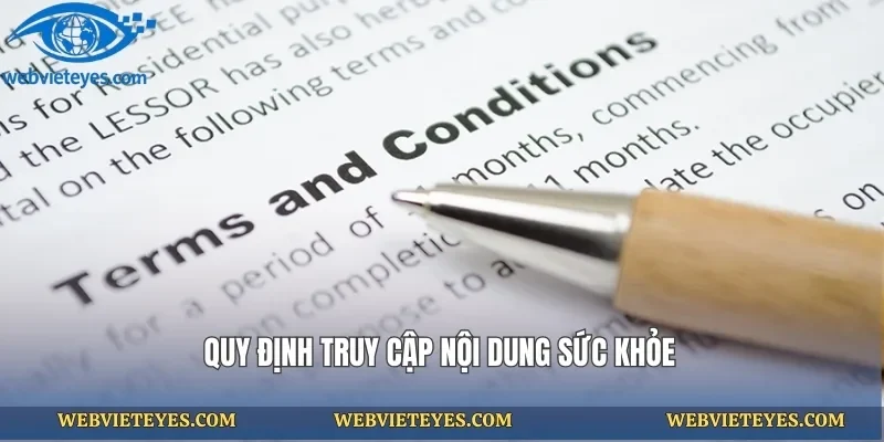 Quy định truy cập nội dung sức khỏe